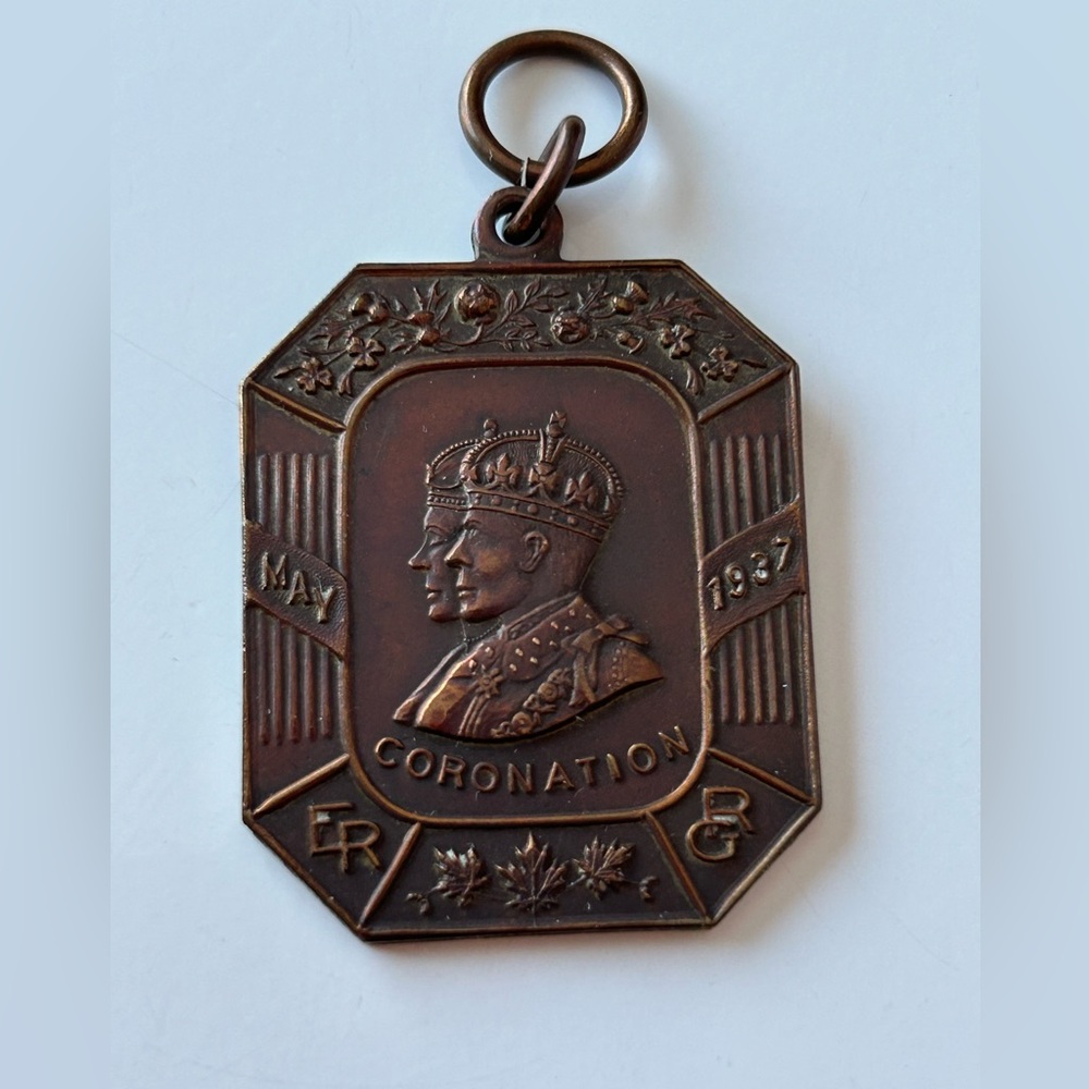 Vintage Coronation Medal Pendant 1937
